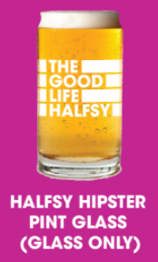 Halfsy Hipster Pint Glass